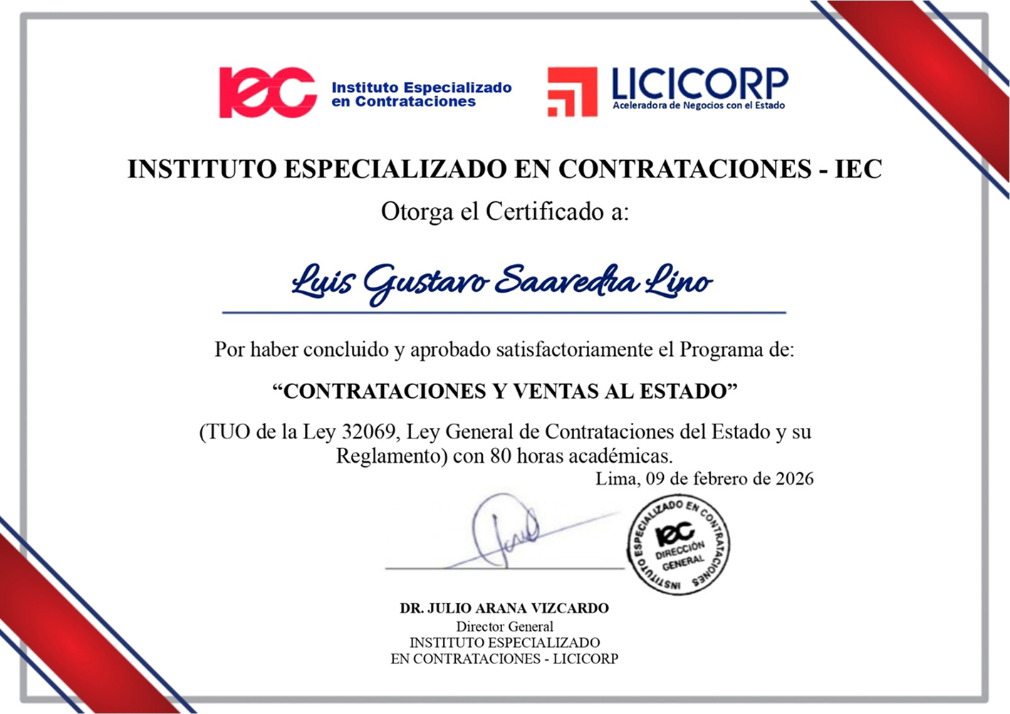 Certificado Digital – Programa de Contrataciones y Ventas con el Estado – Instituto Especializado en Contrataciones IEC